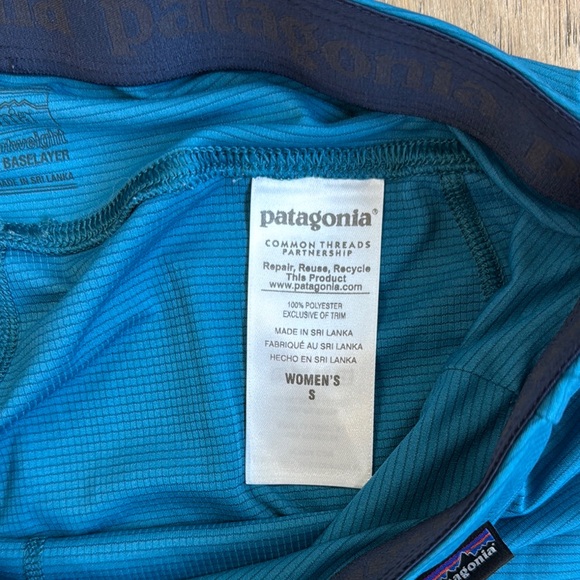 EUC Patagonia Blue Stripped Leggings Athletic Performance Size Small - Picture 5 of 7